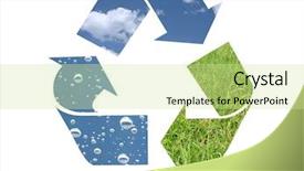  Presentation with clean - Theme enhanced with clean environment - conceptual recycling symbol background and a soft green colored foreground