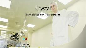  Presentation with blood products in medical - Slide set consisting of clean environment - medical pills industry factory background and a soft green colored foreground