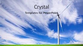  Presentation with green soccer field sport - Audience pleasing slides consisting of clean environment - turbine on green field backdrop and a sky blue colored foreground