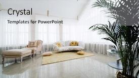  Presentation with apartment - Cool new presentation theme with hotel furniture - beautiful armchair and sofa backdrop and a light gray colored foreground