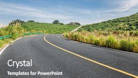  Presentation with freeway - Beautiful PPT theme featuring clean freeway go backdrop and a gray colored foreground