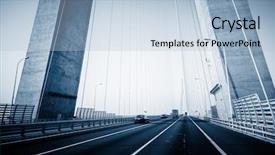  Presentation with freeway - PPT theme having clean freeway with modern bridge background and a light blue colored foreground