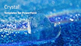  Presentation with clean water - Audience pleasing PPT theme consisting of clean-glass-heart-on-blue backdrop and a teal colored foreground