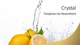  Presentation with clean water - Amazing PPT layouts having clean green - fresh lemons with water splash backdrop and a white colored foreground