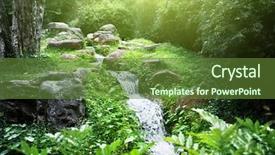  Presentation with jungle - PPT theme with clean green - river in jungle background and a tawny brown colored foreground