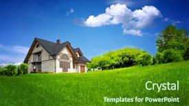  Presentation with clean house - Beautiful presentation featuring clean green - your new house backdrop and a forest green colored foreground