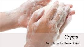  Presentation with hand soap - Cool new presentation with clean hands - hygiene soap bar washing backdrop and a mint green colored foreground