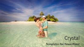  Presentation with plastic in the ocean - PPT theme enhanced with clean india - couple embracing against of ocean background and a  colored foreground