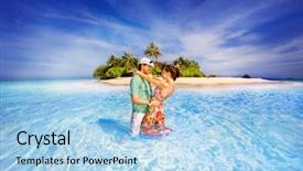  Presentation with save the ocean - Slides having clean india - couple embracing against of ocean background and a  colored foreground