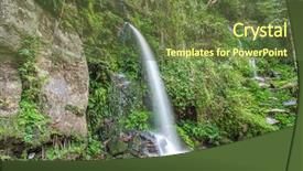  Presentation with waterfall - PPT theme consisting of clean india - long exposure shot background and a tawny brown colored foreground