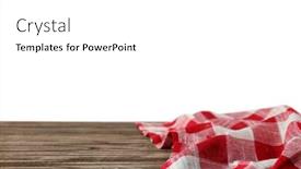  Presentation with kitchen towel - Slide deck with clean kitchen towel on table against white background background and a white colored foreground