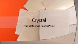  Presentation with postage - Presentation design consisting of clean label - postage stamp object background and a soft green colored foreground