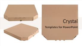  Presentation with pizza - Cool new PPT layouts with clean label - set of blank pizza boxes backdrop and a coral colored foreground