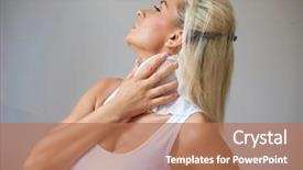  Presentation with wipe - Theme having clean neck with wet wipe background and a coral colored foreground