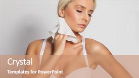  Presentation with pregnant woman cleaning - Amazing presentation design having clean neck with wet wipe backdrop and a coral colored foreground