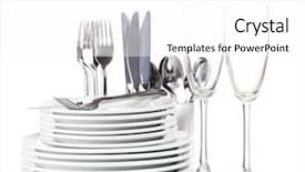  Presentation with islamic clean - Amazing PPT theme having clean plates glasses and cutlery backdrop and a white colored foreground