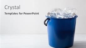  Presentation with plastic management - Theme featuring clean-recyclable-plastic-bottles-containers background and a white colored foreground