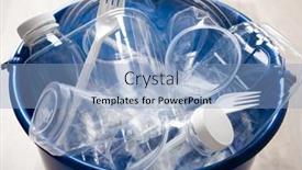  Presentation with plastic reuse - Amazing slide deck having clean-recyclable-plastic-bottles-containers backdrop and a light blue colored foreground