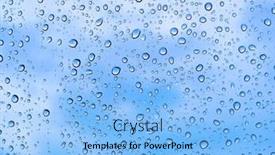  Presentation with looking glass - PPT theme enhanced with clean-refreshing-rain-drops-raindrops background and a light blue colored foreground