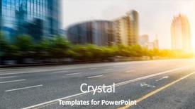  Presentation with traffic road - Beautiful PPT layouts featuring clean road of city rapid backdrop and a gray colored foreground