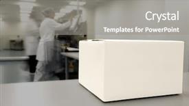  Presentation with staff - Cool new presentation design with clean room - crate in front of medical backdrop and a gray colored foreground