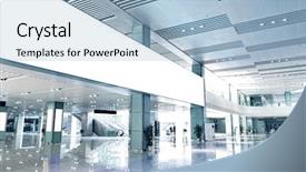  Presentation with modern school building - Presentation design consisting of clean room - interior of modern building background and a light blue colored foreground