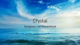  Presentation with plain blue clear sky - Audience pleasing presentation consisting of clean sea and cloudy sky backdrop and a light blue colored foreground