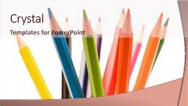  Presentation with multicolor - PPT layouts featuring clean slate - close-up image of multicolor pencils background and a sky blue colored foreground