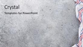  Presentation with kitchen towel - Colorful PPT theme enhanced with clean slate - cooking stone table with kitchen backdrop and a light gray colored foreground