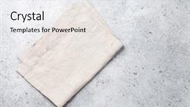  Presentation with kitchen towel - Beautiful presentation theme featuring clean slate - cooking stone table with kitchen backdrop and a sky blue colored foreground