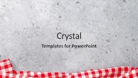  Presentation with kitchen towel - Slide deck with clean slate - cooking stone table with kitchen background and a light gray colored foreground