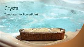  Presentation with decoration - Presentation having clean slate - jacuzzi with decoration background and a  colored foreground