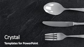  Presentation with table setting - Amazing theme having clean slate - table setting cutlery and eating backdrop and a dark gray colored foreground
