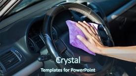  Presentation with clean - Colorful theme enhanced with clean steering wheel in car backdrop and a tawny brown colored foreground