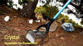  Presentation with garbage - Presentation featuring clean the natural environment background and a tawny brown colored foreground