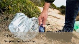  Presentation with plastic management - Cool new PPT layouts with clean the natural environment backdrop and a coral colored foreground