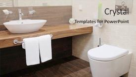  Presentation with bathroom - Amazing presentation theme having flush - interior of a hotel bathroom backdrop and a soft green colored foreground
