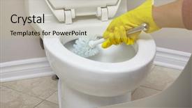  Presentation with toilet - Slide set consisting of water sanitation - toilet bowl cleaning background and a light gray colored foreground