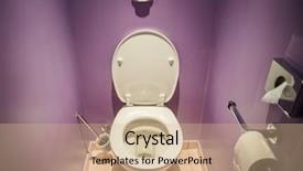  Presentation with toilet - Slide set enhanced with flush - toilet seat in modern room background and a coral colored foreground