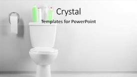  Presentation with toilet - Audience pleasing presentation theme consisting of white toilet bowl and cleaning backdrop and a white colored foreground