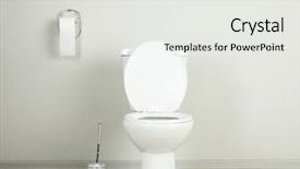  Presentation with toilet - Slide set having flush - white toilet bowl background and a white colored foreground