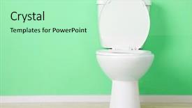  Presentation with toilet - Presentation with white toilet bowl background and a mint green colored foreground