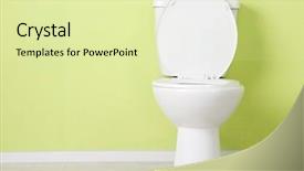  Presentation with toilet - Slide deck consisting of collage of power and energy background and a ocean colored foreground.