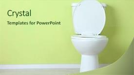  Presentation with toilet - Slides featuring white toilet bowl background and a soft green colored foreground