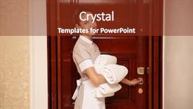  Presentation with clean - Theme with clean towels standing near door background and a tawny brown colored foreground