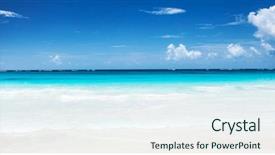  Presentation with turquoise beach - Audience pleasing slides consisting of clean turquoise sea white sandy backdrop and a sky blue colored foreground