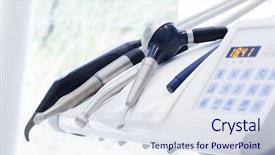  Presentation with office - Audience pleasing PPT theme consisting of piezo - equipment and dental instruments backdrop and a sky blue colored foreground