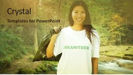  Presentation with park - Audience pleasing slide set consisting of narrow path - team of volunteers picking up backdrop and a gold colored foreground