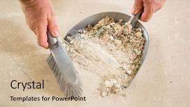  Presentation with dust - PPT layouts having messed up - worker picking up pile background and a soft green colored foreground