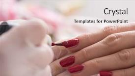  Presentation with nail salon - Presentation with clean up files - woman hands receiving a manicure background and a  colored foreground